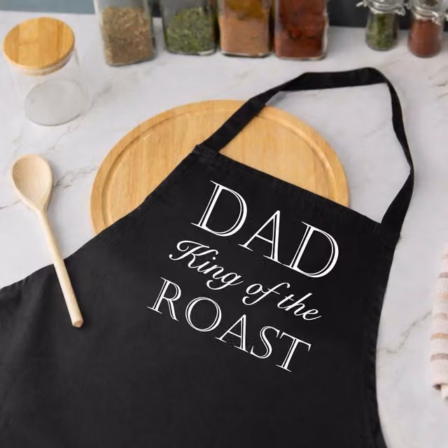 60 Second Makeover Men's Dad King of the Roast Apron in Black