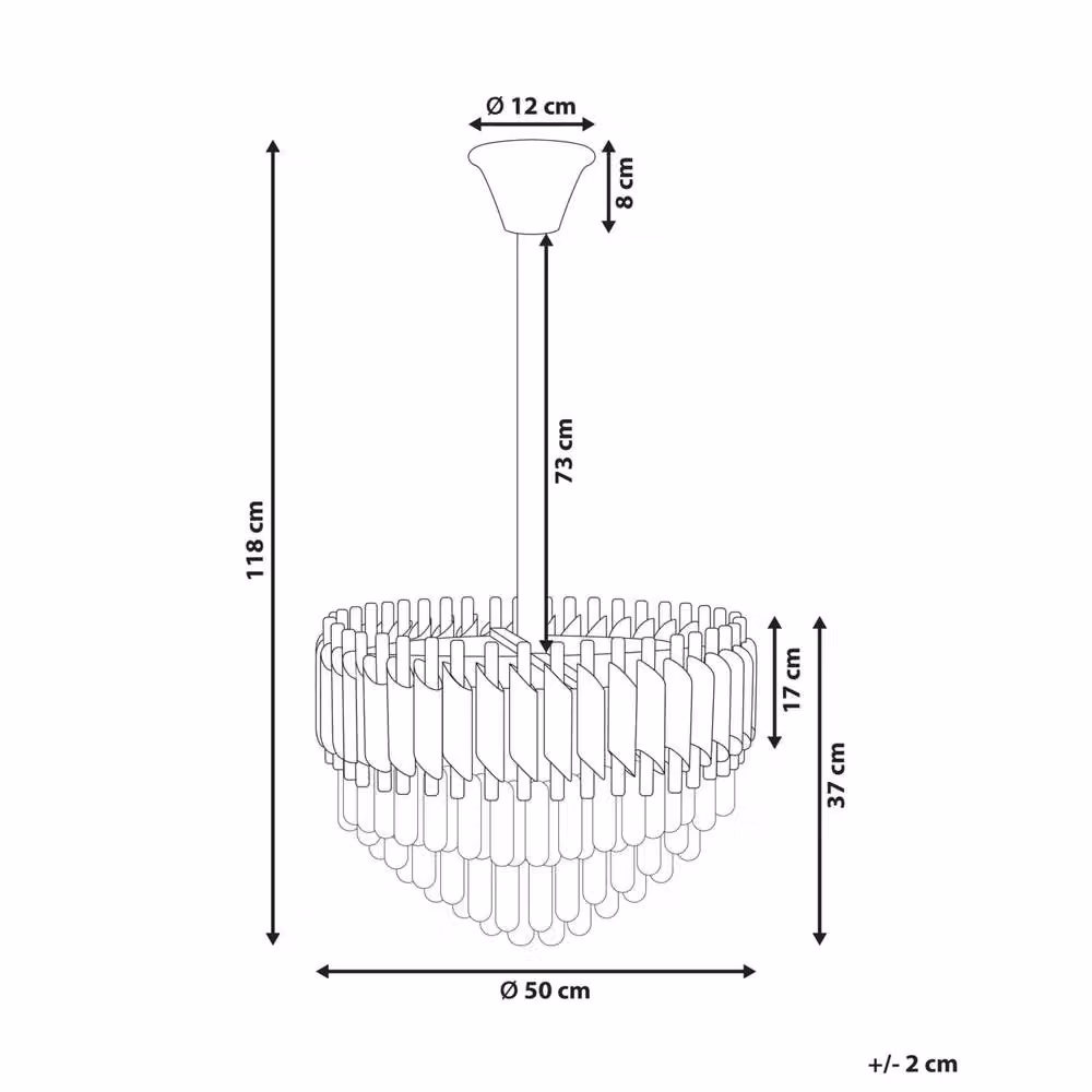 Wyld and Coco Glamour Crystal Pendant Light in Gold and Black Metal – 3