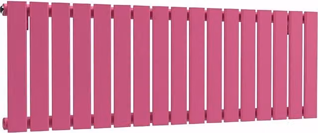 Lux Heat Flat Horizontal Steel Radiator in Pink, W/H: 119 x 40 cm