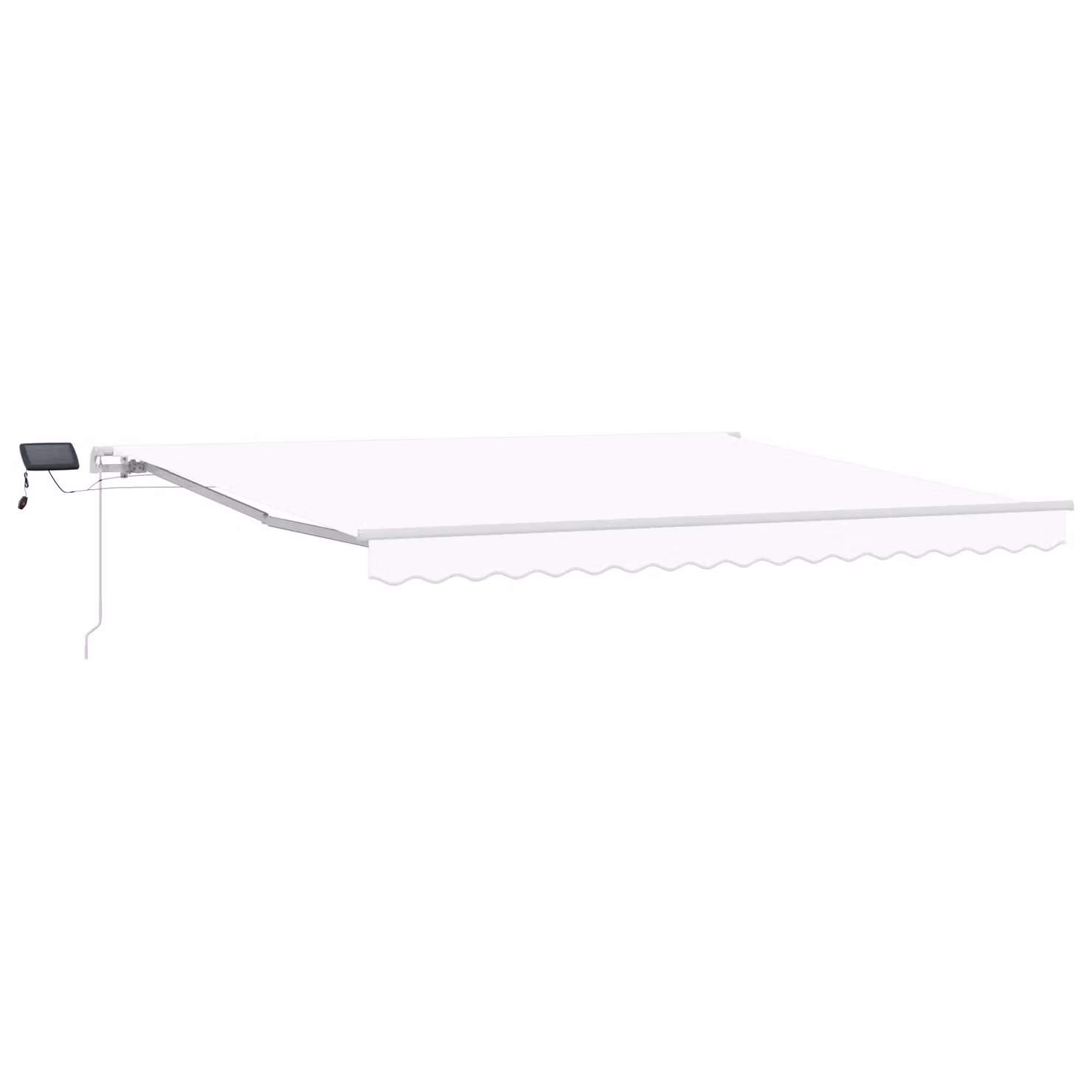 Berkfield Home Manual Retractable Awning with LED in White, W: 400 cm, D: 300 cm – 2