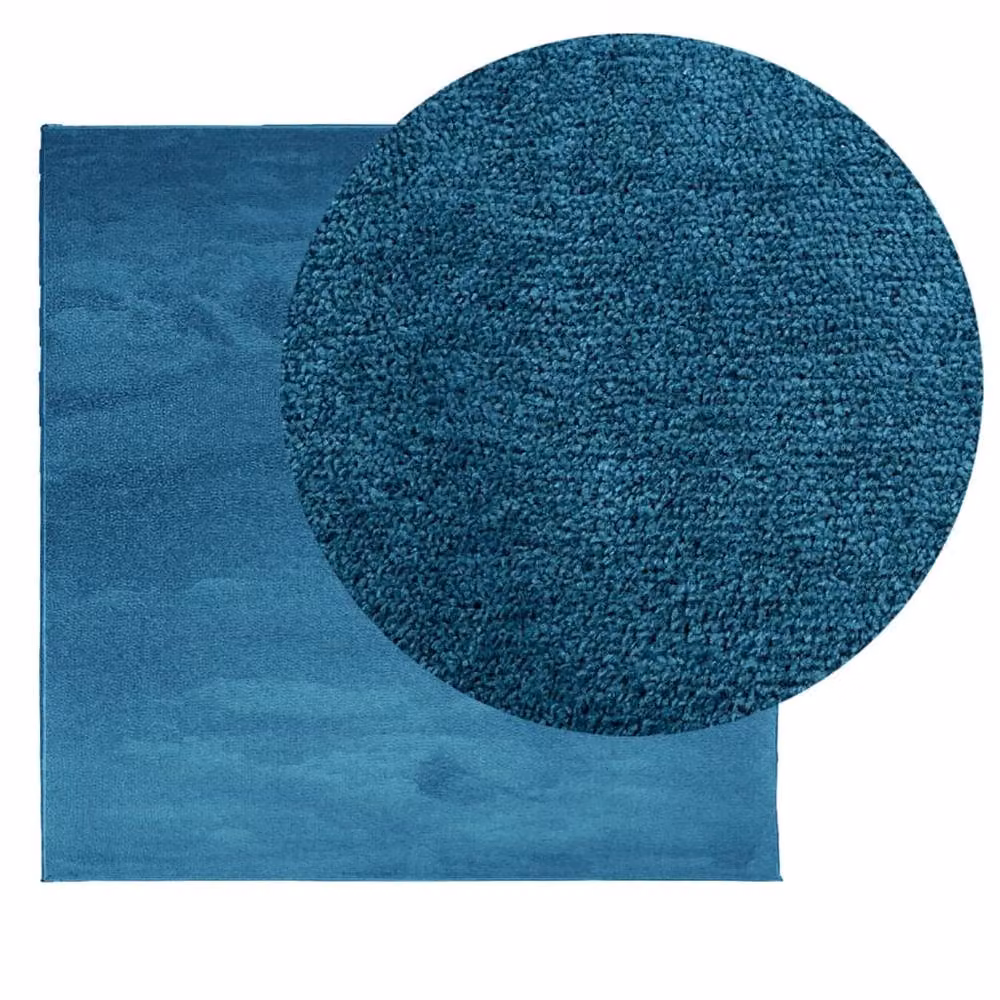 Berkfield Home OVIEDO Short Pile Square Rug in Turquoise, W/D/H: 120 x 120 x 1 cm – 3