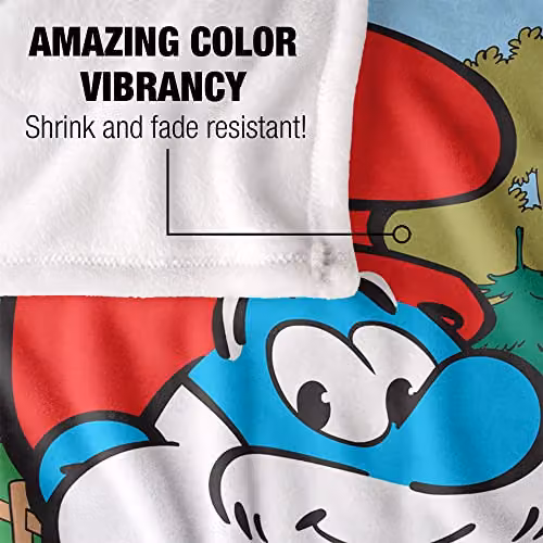 LOGOVISION The Smurfs Papa Smurf Silky Touch Super Soft Fleece Throw Blanket, Multicolour, W: 152 cm, D: 127 cm – 3