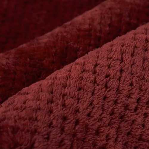 OHS Red Waffle Honeycomb Mink Fleece Throw, W/D/H: 200 x 240 cm – 4