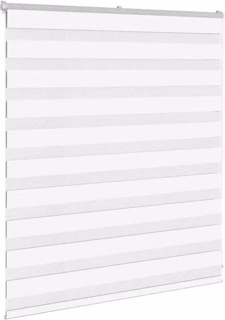 Berkfield Home Elegant Zebra Blind in White Polyester, W: 125 cm, H: 100 cm