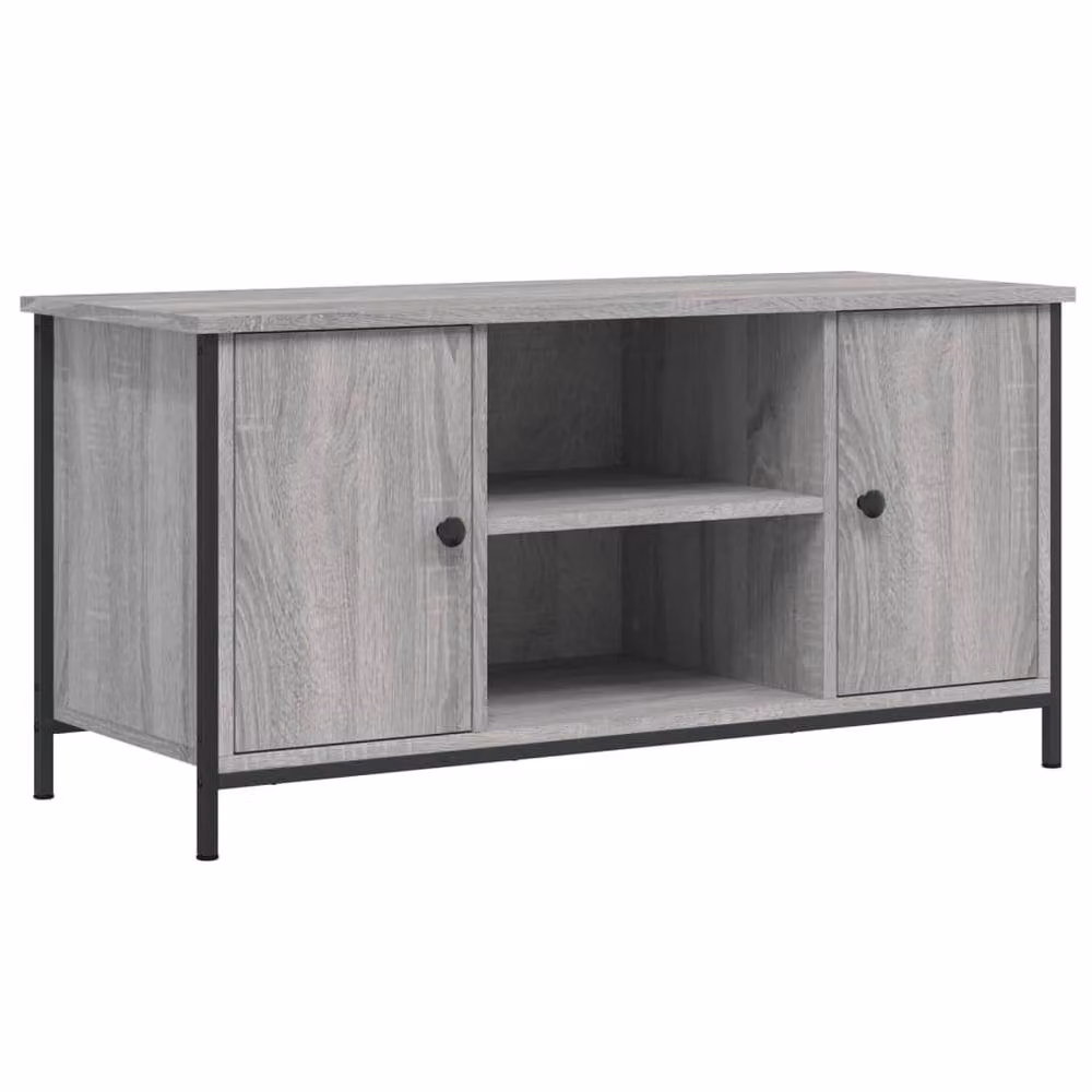 Berkfield Home Grey Sonoma TV Cabinet in Engineered Wood W/D/H: 100 x 40 x 50 cm – 3