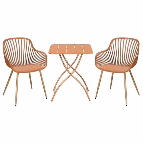 Core Products 3-Piece Bistro Garden Set with Two Sunray Armchairs and Square Folding Table – 1