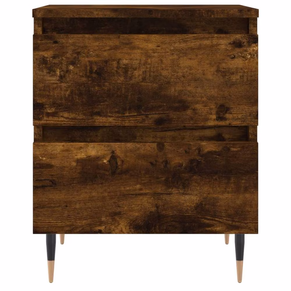 Berkfield Home Elegant Bedside Cabinets, 2 Piece Set in Smoked Oak Brown, W/D/H: 40 x 35 x 50 cm – 4