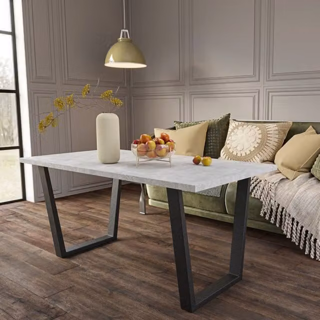 Shefa Line Louisville 140 cm Rectangular Dining Table in Concrete Grey