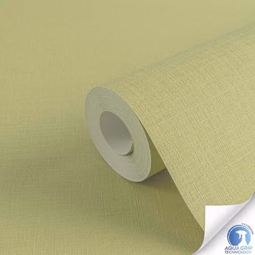 Livingwalls DESIGNDROP Pre-pasted Non-Woven Plain Wallpaper in Green, 10.05m x 0.53m – 2
