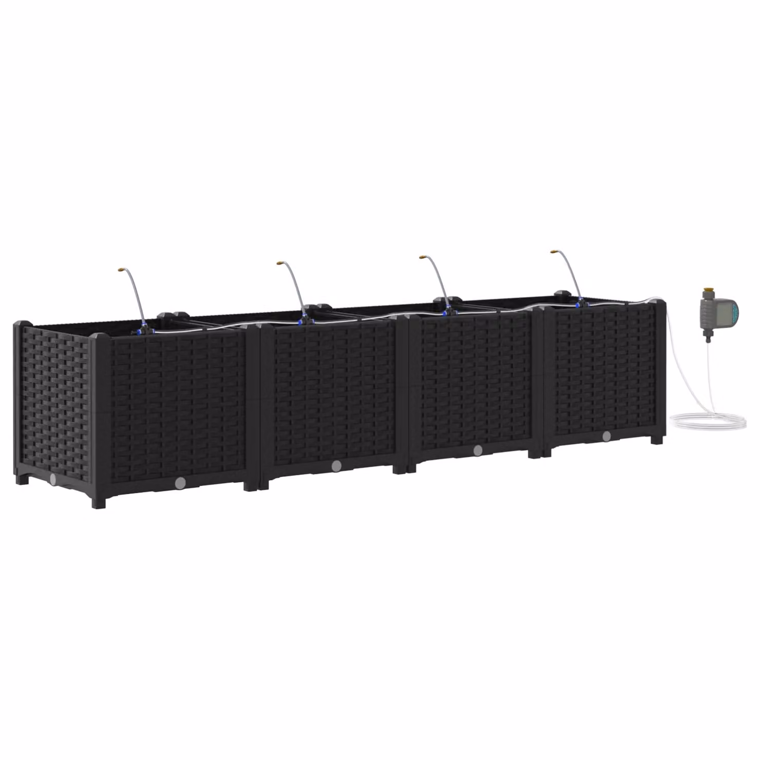 Berkfield Home Garden Planters with Water Irrigation System, 4 Piece Set, Black – 2