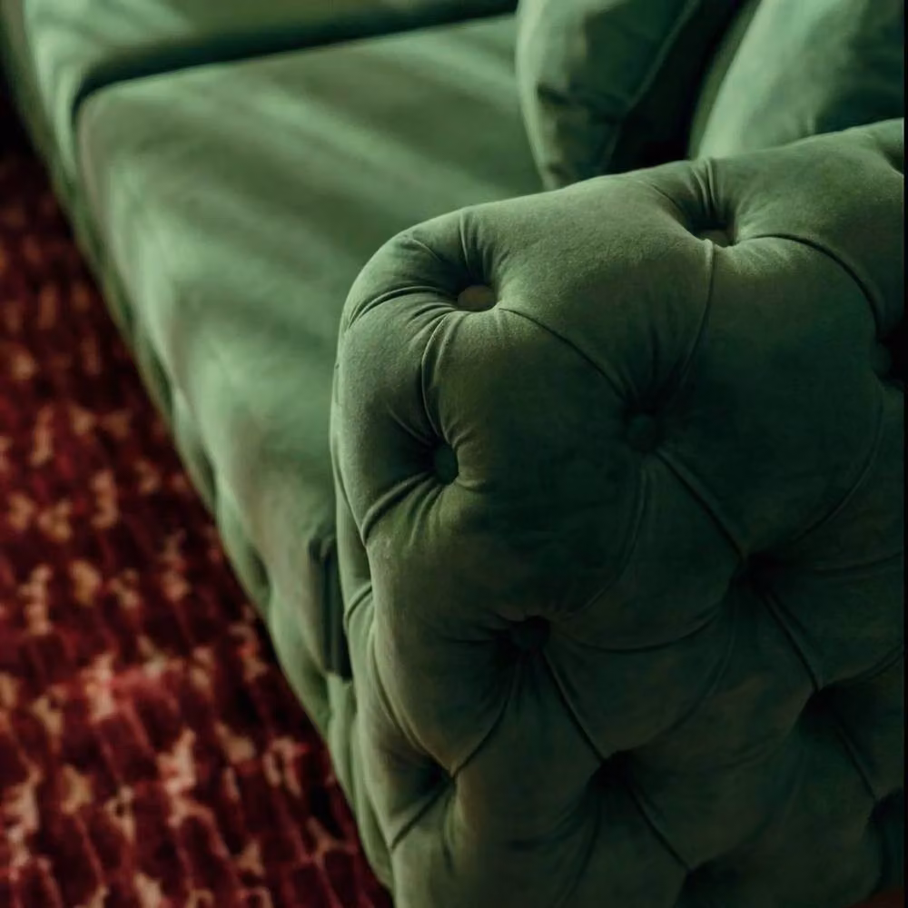 Sofaya Monaco 4 Seater Chesterfield Velvet Left Hand Corner Sofa in Green – 4