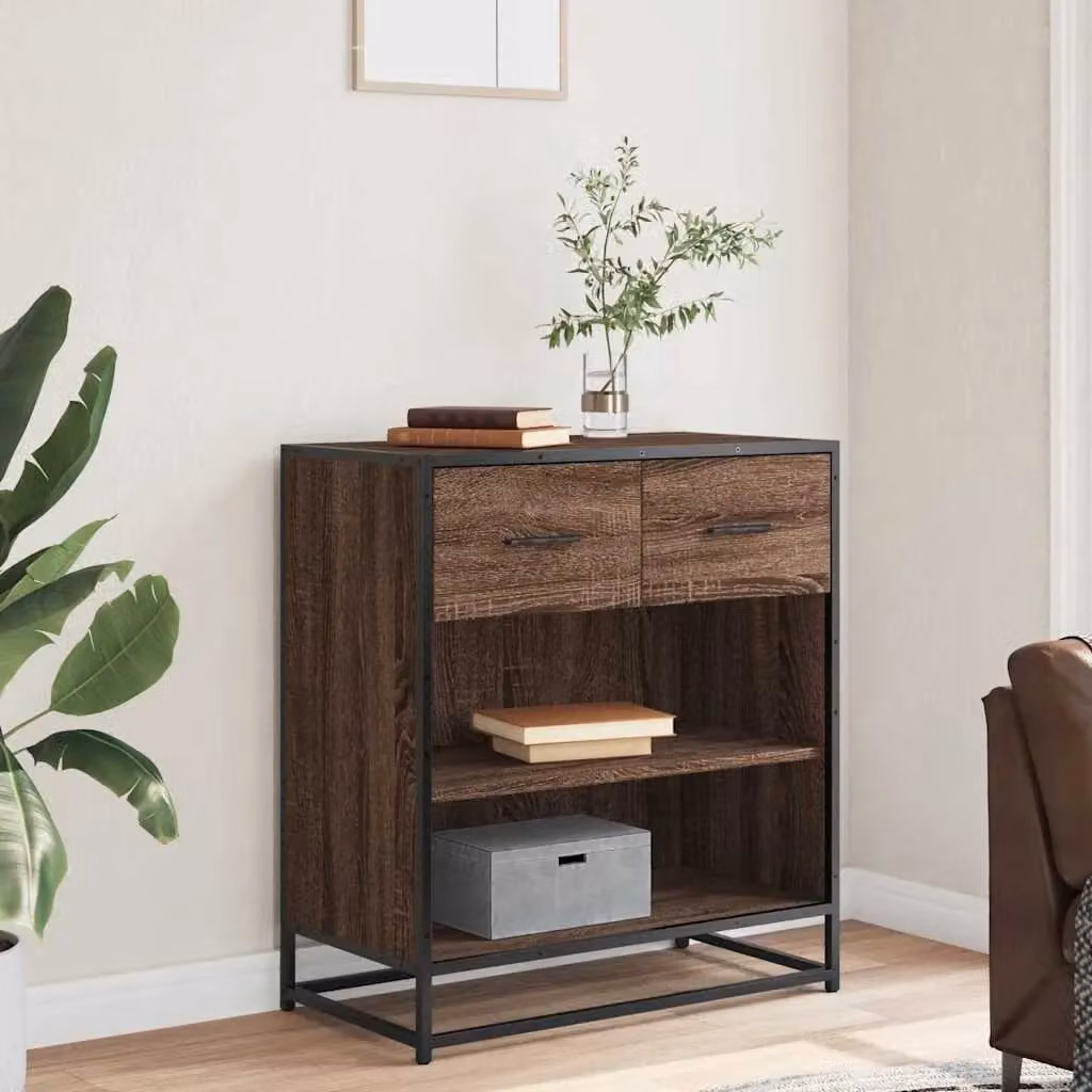 Berkfield Home Industrial Sideboard in Brown Oak, W/D/H: 68 x 35 x 76 cm – 3