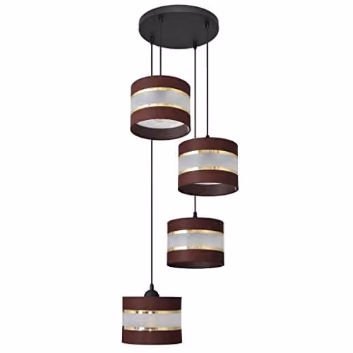 Netlighting Helam Helen Cluster Pendant Ceiling Light in Brown, Gold and Black, Diameter: 35 cm