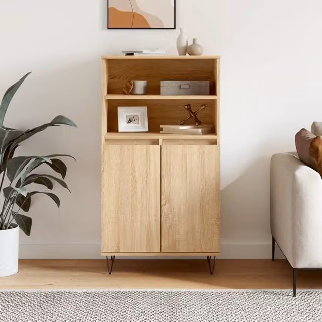 Berkfield Home Sonoma Oak Highboard in Brown, W/D/H: 60 x 36 x 110 cm – 1