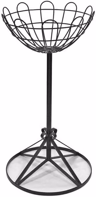 Garden Pride High Jardiniere Black Patio Planter Basket Stand in Plastic Coated Steel, H 72.0 cm x W 36.0 cm x D 35.56 cm