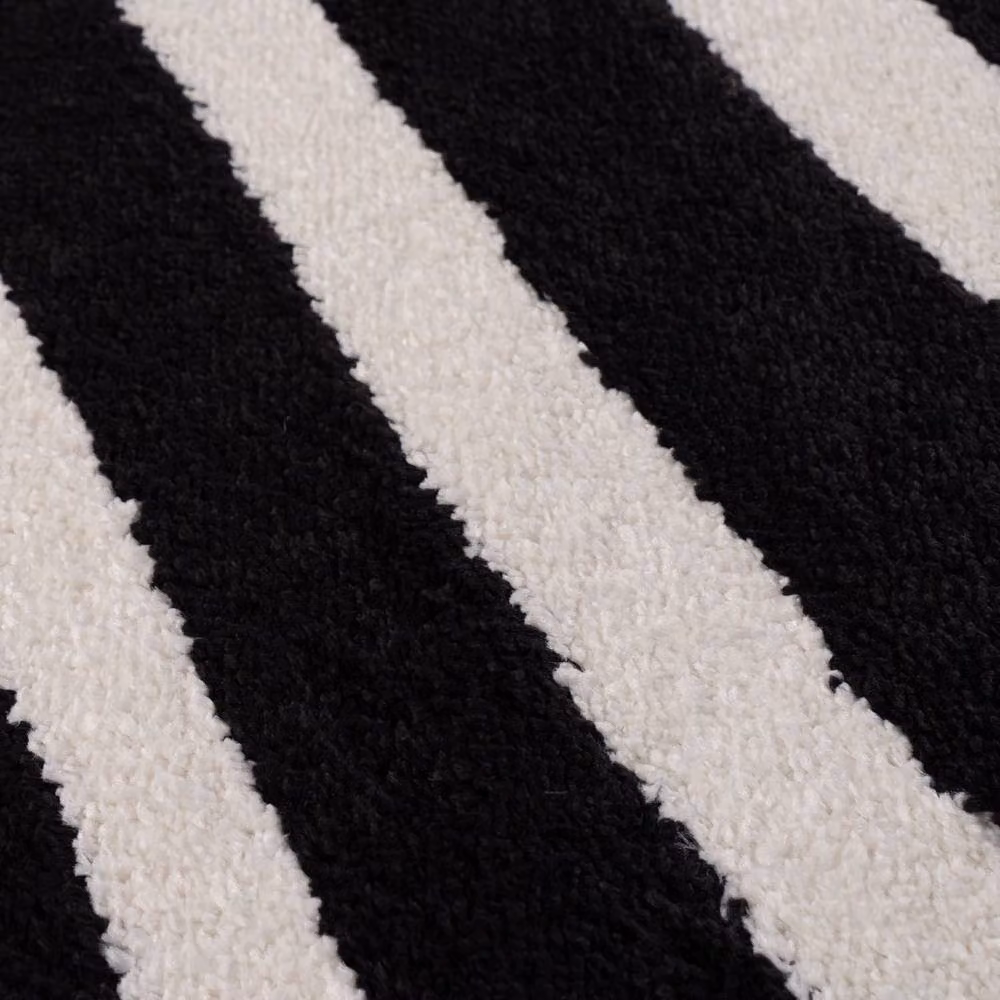 THE RUGS Joli Striped Soft and Dense Pile Rectangular Rug in Black, W: 120 cm, D: 170 cm – 5