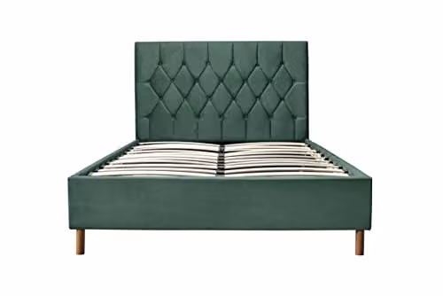 Birlea Loxley Modern Upholstered Velvet Bed in Green, W/D/H: 180 x 200 x 163 cm – 4