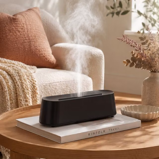 Livingandhome Black Tabletop Electric Aroma Diffuser with Remote Control and Light
