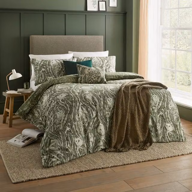 Make it a Home Classic Plain Cotton Duvet Cover in Green, 180 x 200 cm