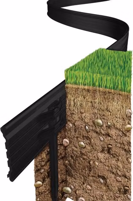 Swift Edge Aluminium Garden Border and Lawn Edging, Black, Length: 3000 cm