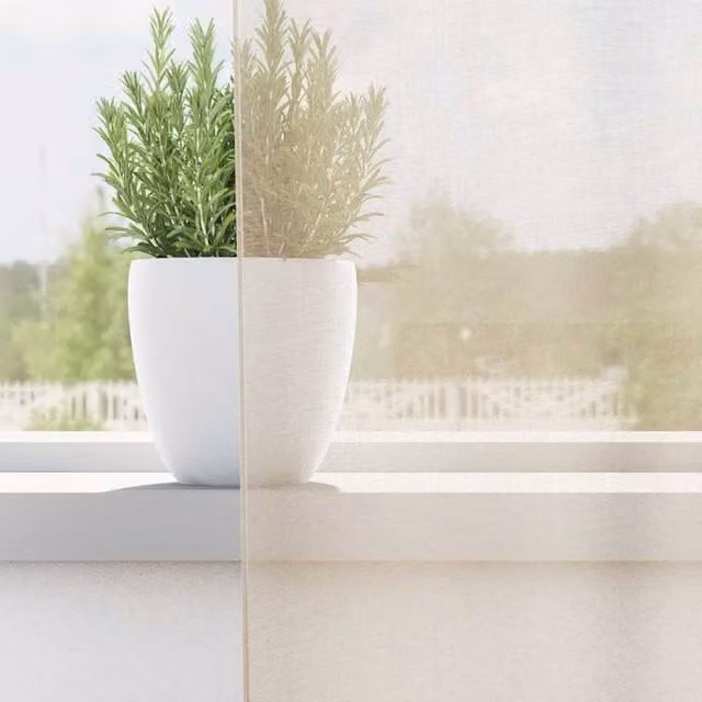 Berkfield Home Transparent Voile Fabric Panel Curtains with Eyelets, 2 Pack, Beige, W: 140 cm, H: 300 cm