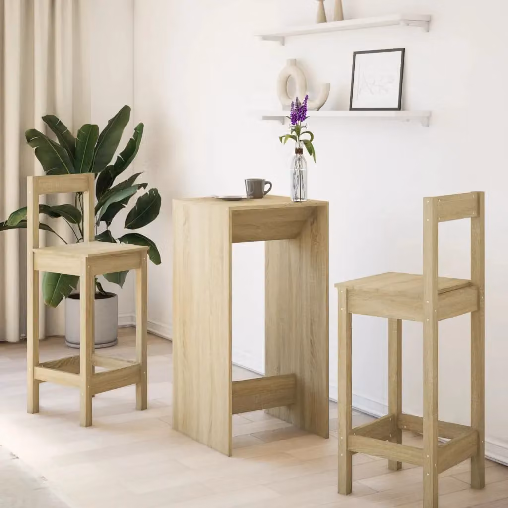 Berkfield Home Bar Table in Sonoma Oak Brown, W/D/H: 51 x 50 x 103.5 cm – 2