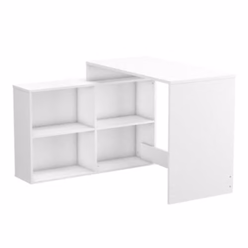 CaliCosy Modern White Corner Desk with MDF Laminate Finish, W/D/H: 111.9 x 100.7 x 76.7 cm – 1