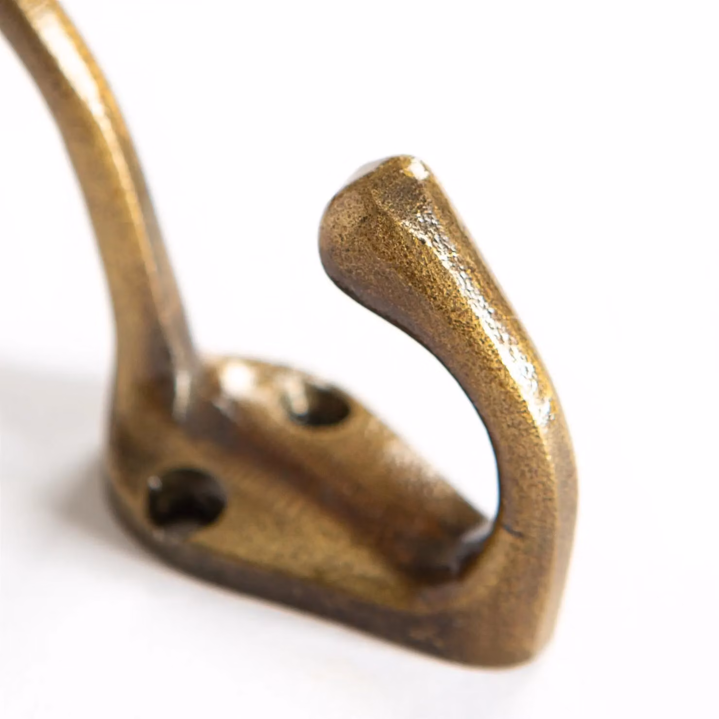 Hammer and Tongs Gold Powder-Coated Iron Narrow Hat and Coat Hook, Pack of 10, H: 80 mm, W: 25 mm – 2