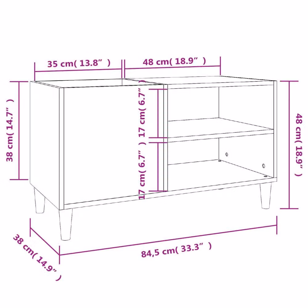 Berkfield Home Record Cabinet in Smoked Oak Brown, W/D/H: 84.5 x 38 x 48 cm – 5