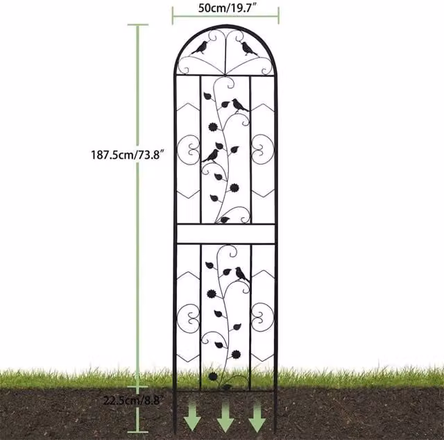 FLAVORA 2 Pack Metal Plant Trellis Support in Black – 1