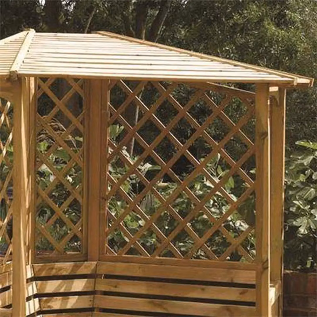 Rowlinson Balmoral Arbour in Brown, W/D/H: 158 x 158 x 210 cm – 2