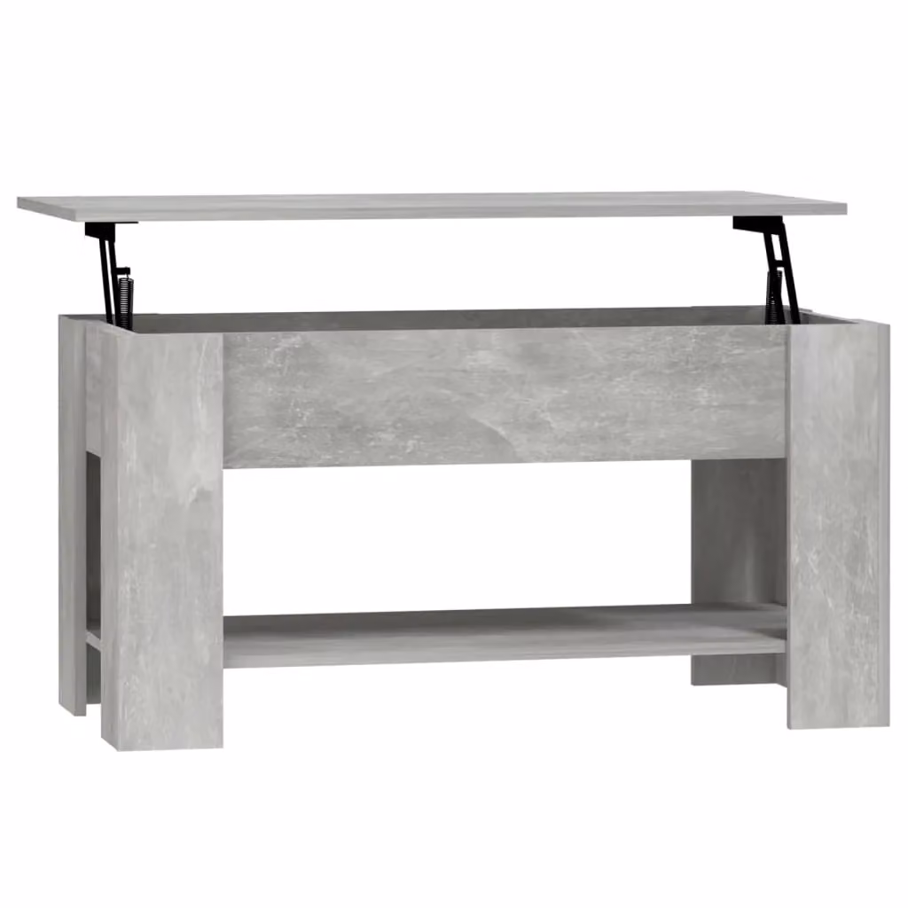 Berkfield Home Modern Rectangular Coffee Table in Grey with Lift Mechanism, W: 101 cm, D: 49 cm, H: 52 cm – 2