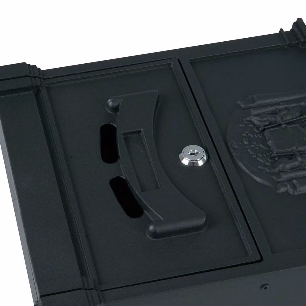 NESTLUNE Black Vintage Outdoor Lockable Letter Post Box – 3