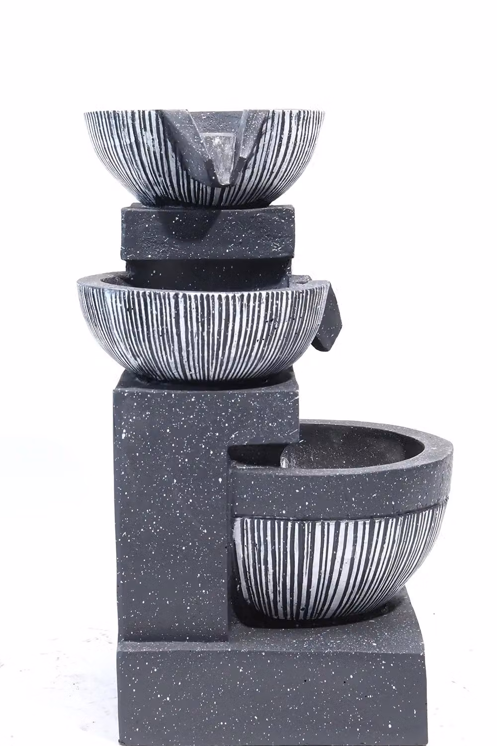 H&O Direct Solar Powered Outdoor Water Fountain Rockery Decoration in Brown and Grey Stone, W/D/H: 46.5 x 28.0 x 26.0 cm – 4