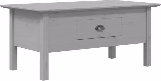 Berkfield Home BODO Coffee Table in Grey Solid Pine Wood, W/D/H: 100 x 55 x 45 cm