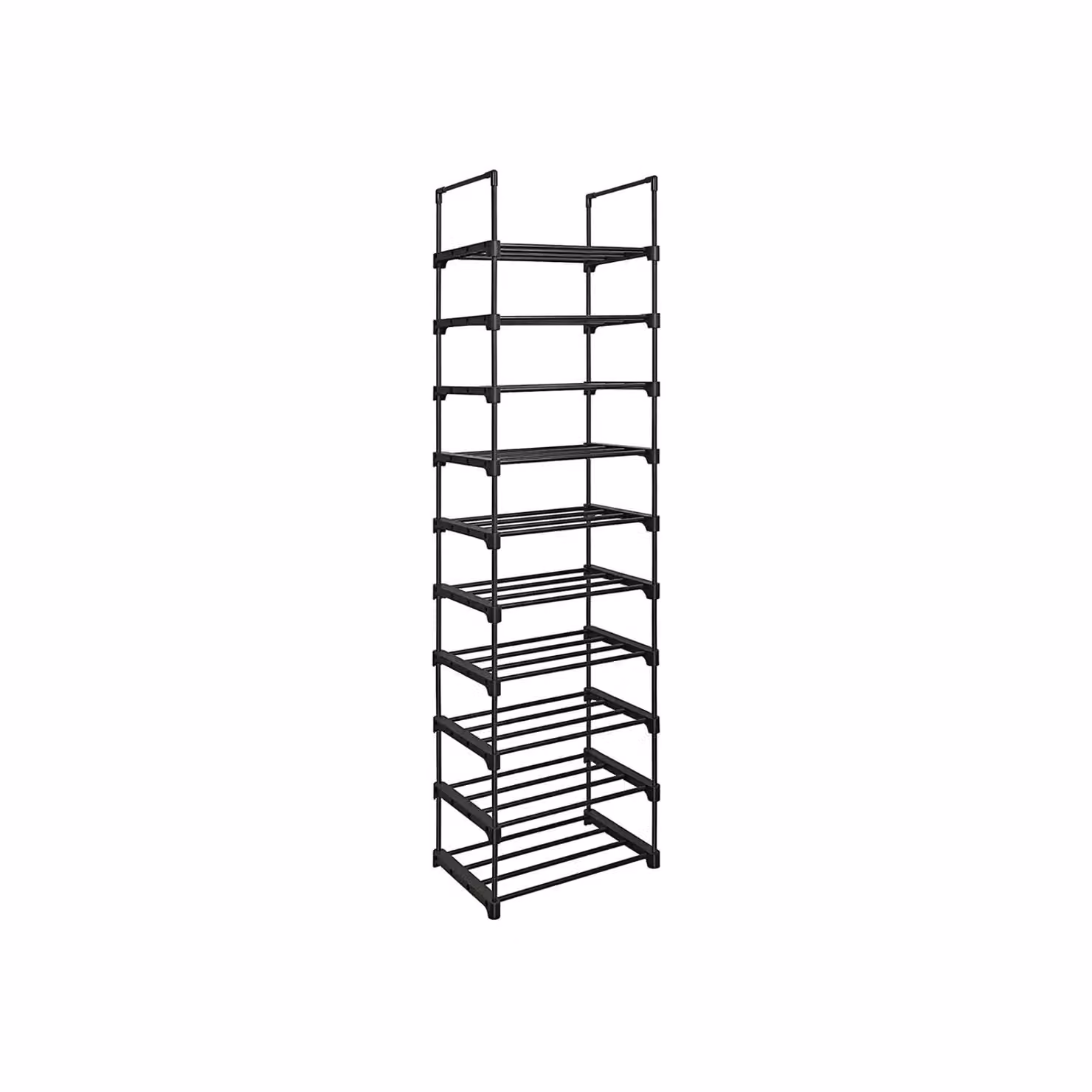 Rafaelo Mobilia 10 Tier Shoe Rack with Adjustable Shelves in Black – 3