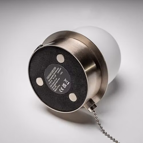 CGC Lighting Macie Rechargeable USB LED Wall Light with White Opal Glass Sphere and Silver Metal Finish – 5