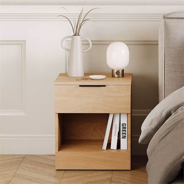 FORGEVIO Modern Solid Wood Pine Chest of Drawers in Natural Brown and Beige
