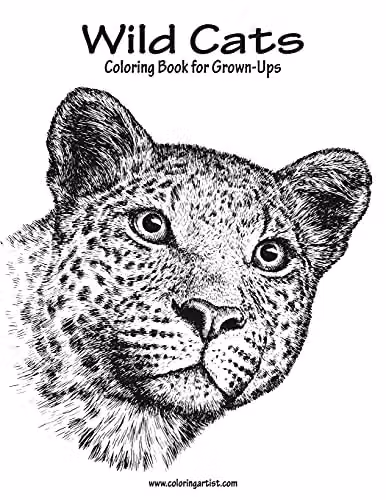 Wild Cats Coloring Book for Grown-Ups Volume 1 by Createspace
