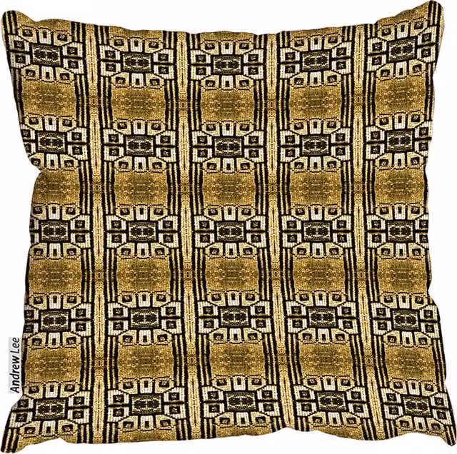 Andrew Lee Portuguese Ethnic Tiles Azulejos Square Cushion, Brown, W/D/H: 60 x 60 x 1 cm