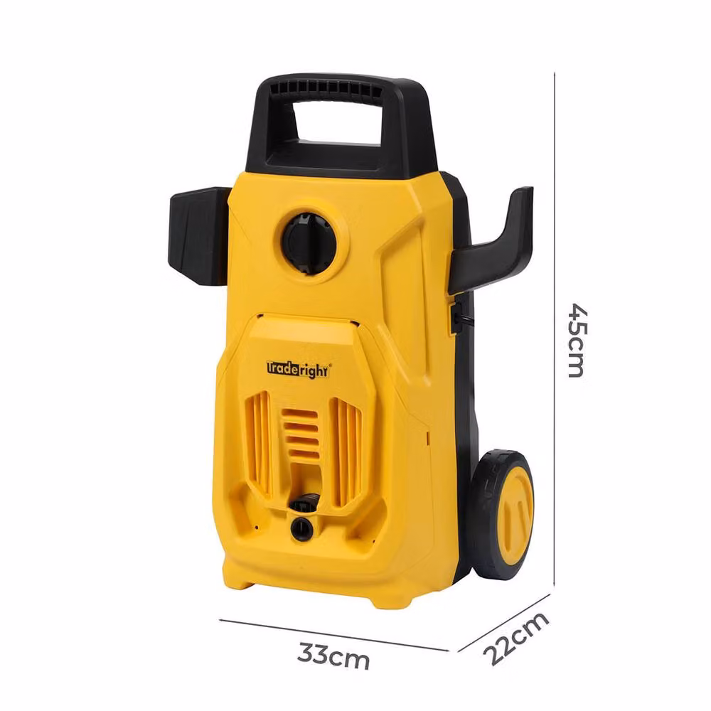 Traderight 1600W High Power Electric Pressure Washer for Patio and Car Cleaning, Yellow – 4