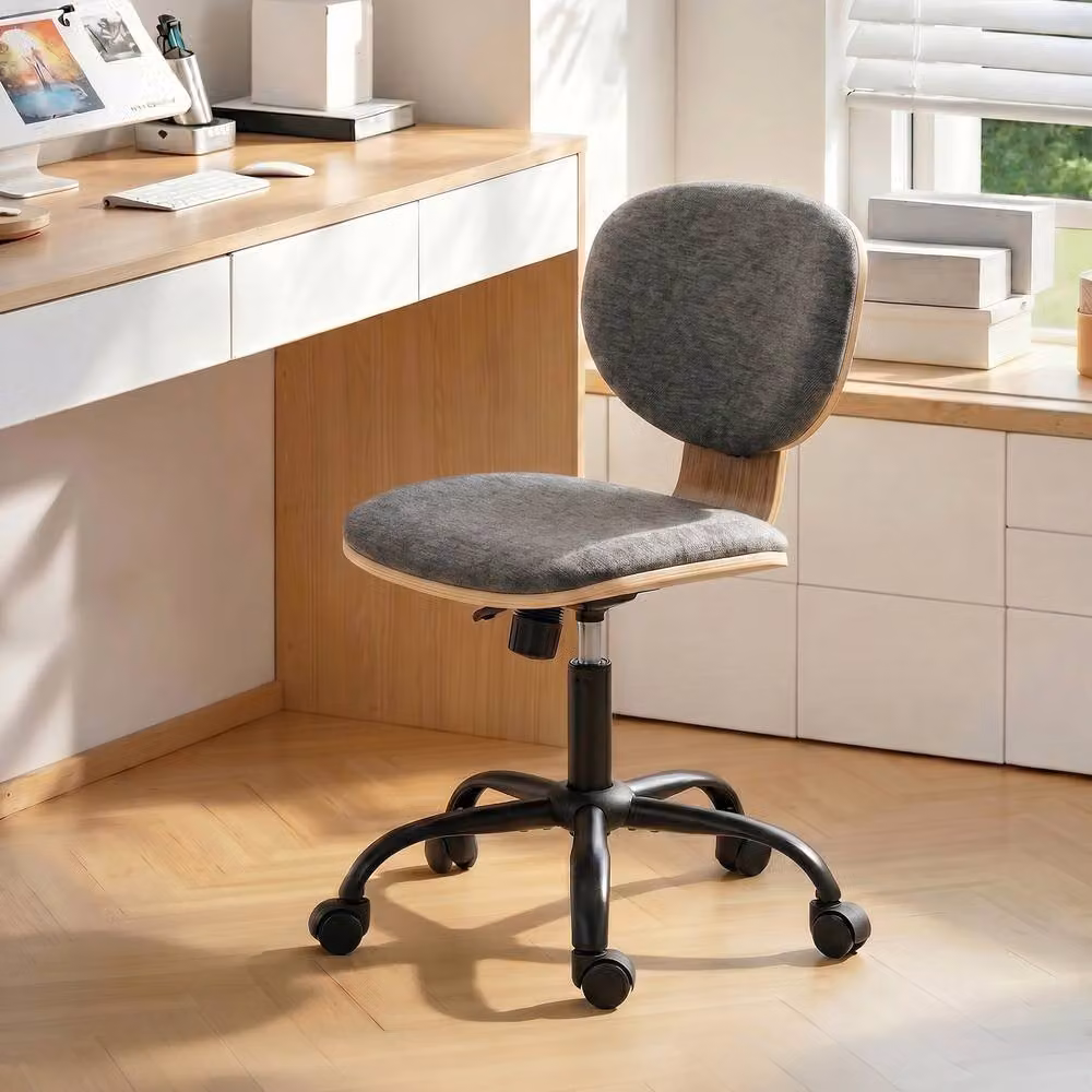 Rolipo Ergonomic Grey Fabric Office Chair with Rocking Function and 360 Degree Swivel – 6