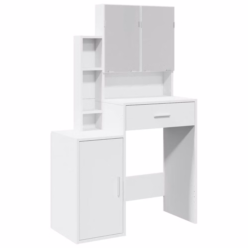 Berkfield Home Beautiful Dressing Table with Cabinet in White, W/D/H: 80 x 35 x 132 cm – 2