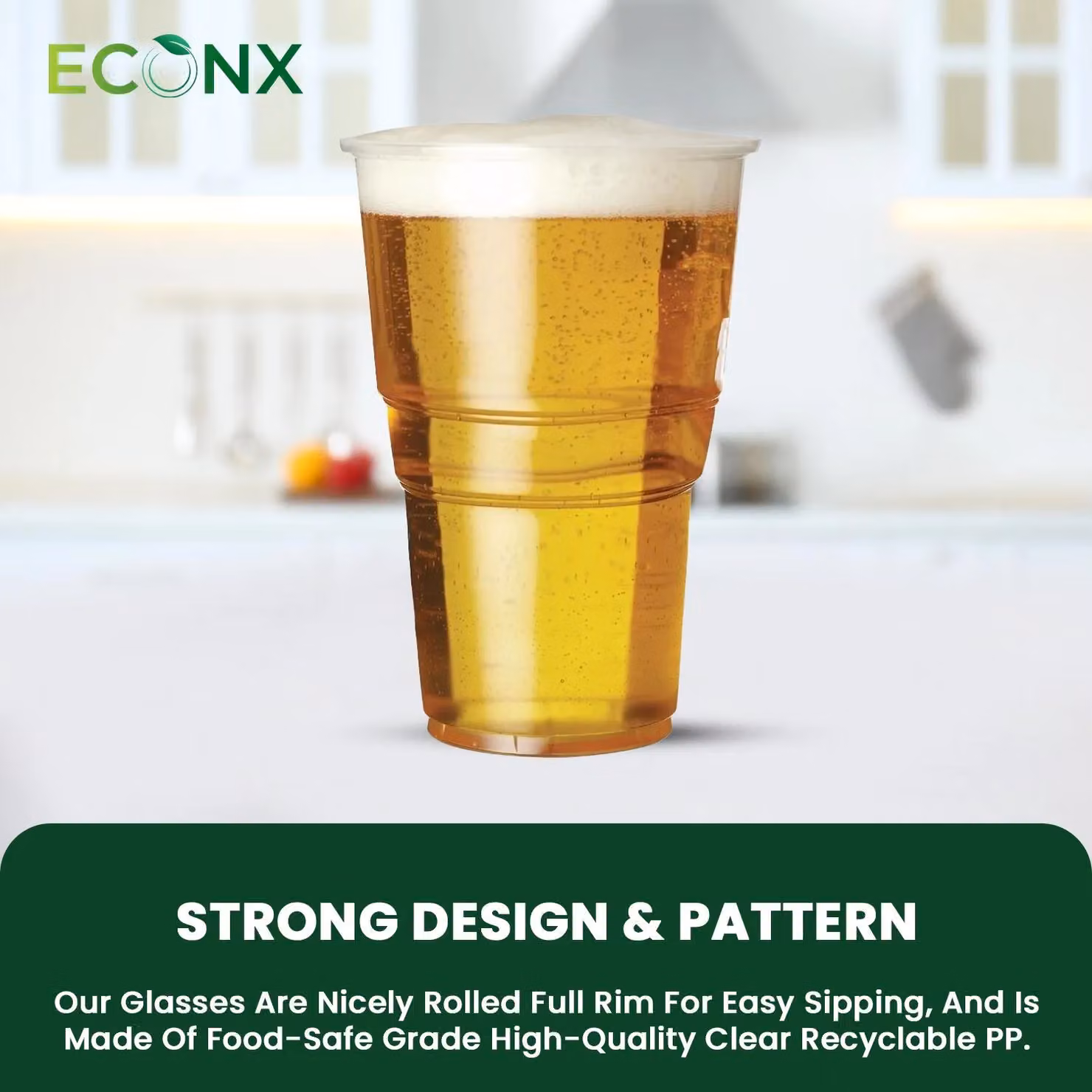 ECONX 1000 Pack Transparent Plastic Half Pint Tumbler Cups, 284ml – 7