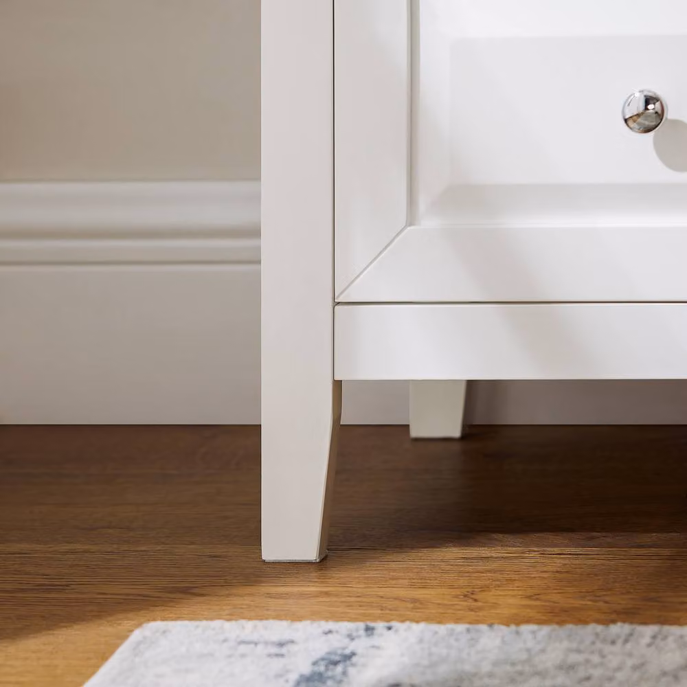 SoBuy Modern White MDF Nightstand with Single Drawer and Open Shelf – 4