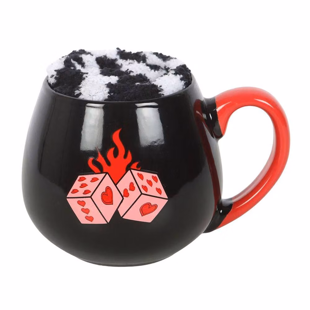 Something Different Dice Mug and Sock Set in Multicolour and Black – 2