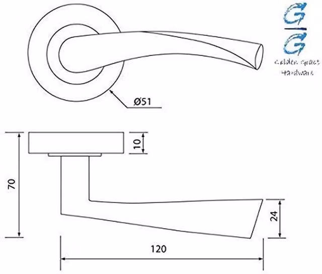 Golden Grace Door Handle in Chrome