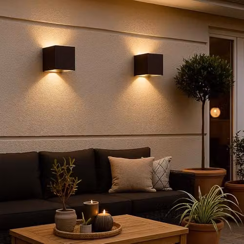 Netlighting Veronika Outdoor Up Down LED Wall Lamp in Brown with Transparent Glass, IP54 Rated – 4