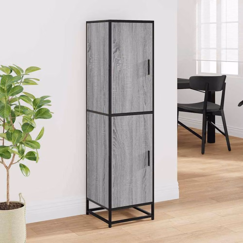 Berkfield Home Grey Sonoma Highboard in Engineered Wood and Metal, W/D/H: 35.5 x 35 x 139 cm – 3
