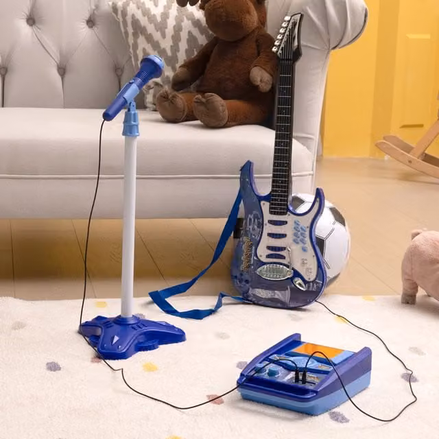 Livingandhome Blue Plastic Mini Band Music Set for Kids